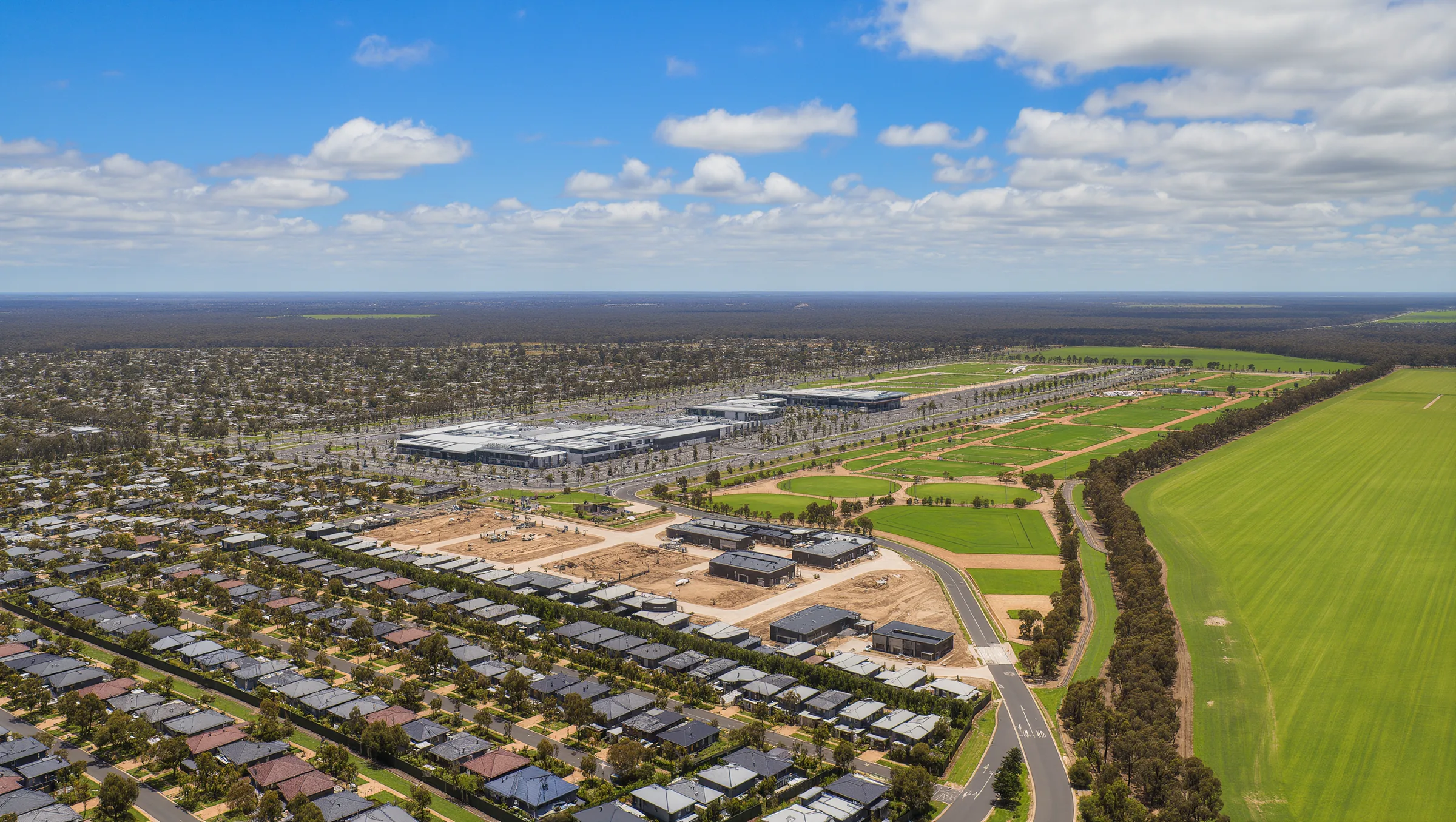 Aerial view over Cranbourne North